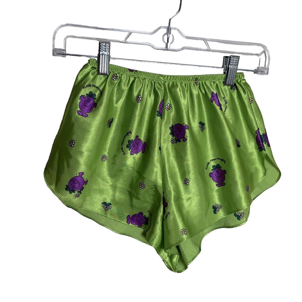 La Senza Shorts Women's XXS 8 Green Little Miss Satin 1" 2001 Vintage